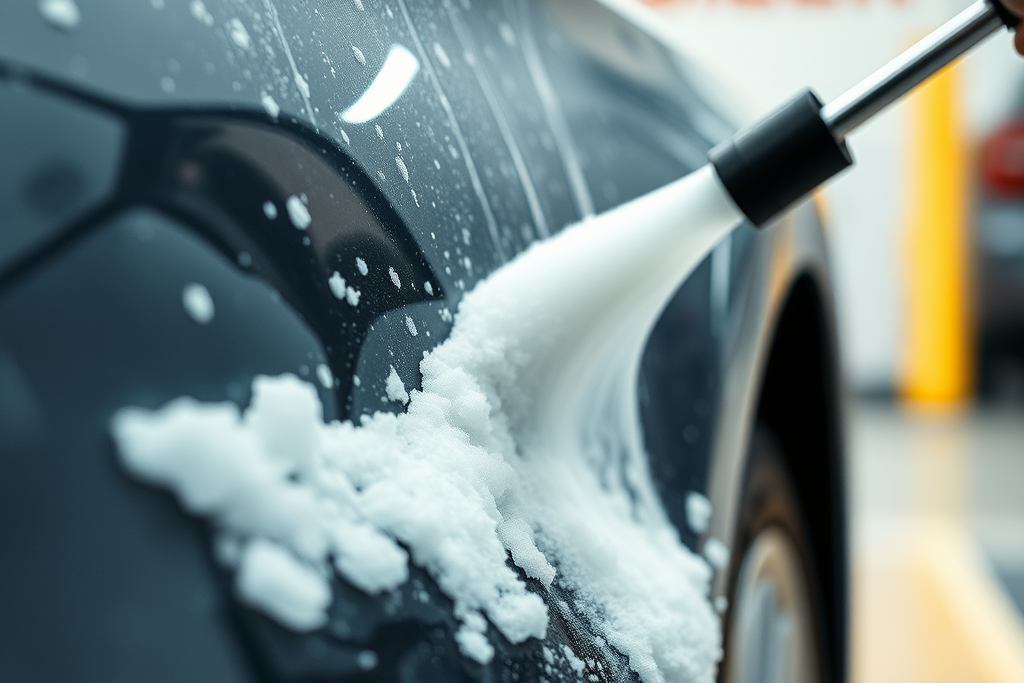Dry ice cleaning aman untuk cat kendaraan. Sumber: Generate with AI